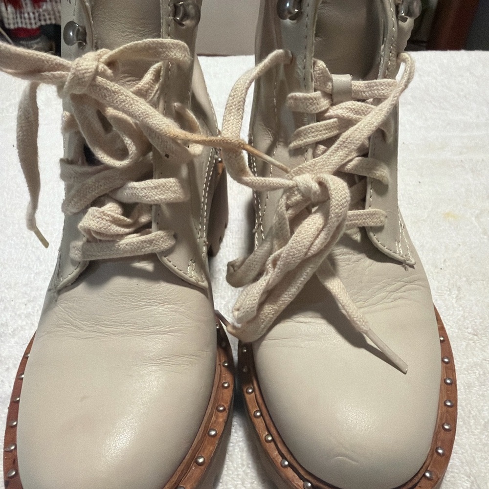 DV by Dolce Vita Cream Lace-Up Boots